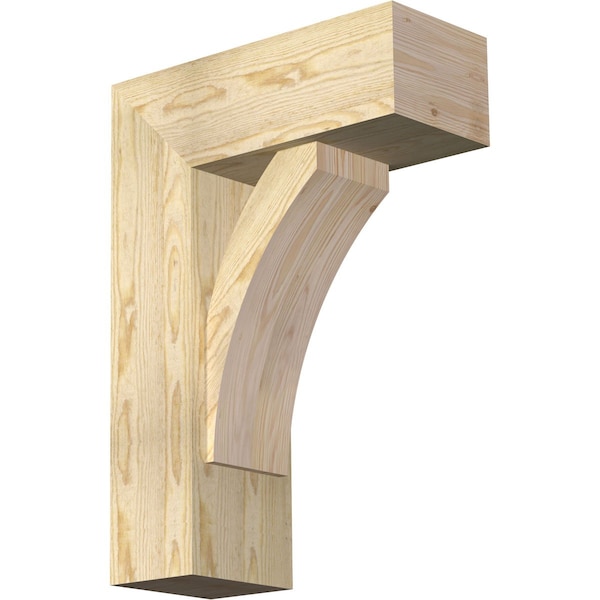 Ekena Millwork Thorton Block Rough Sawn Bracket w/ Offset Brace, Douglas Fir, 8"W x 20"D x 28"H BKT0806X20X28THR05RDF - main